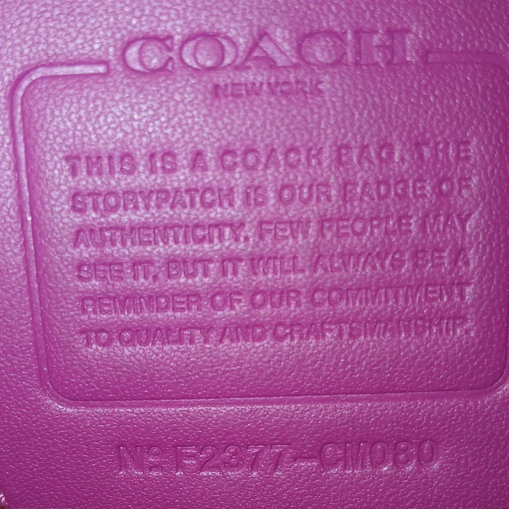 Coach Pink and Purple Leather Tote - Picture 4 of 4